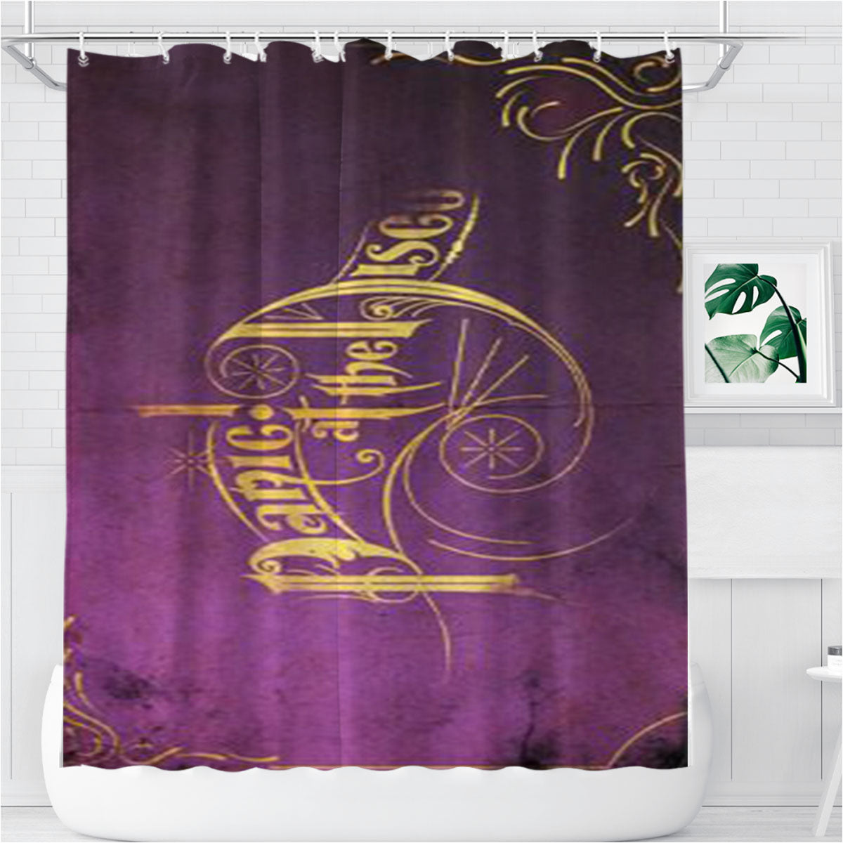 Panic At The Disco Purple Art Bathroom Shower Curtain Fabric Waterproof | 66 X 72 Inch