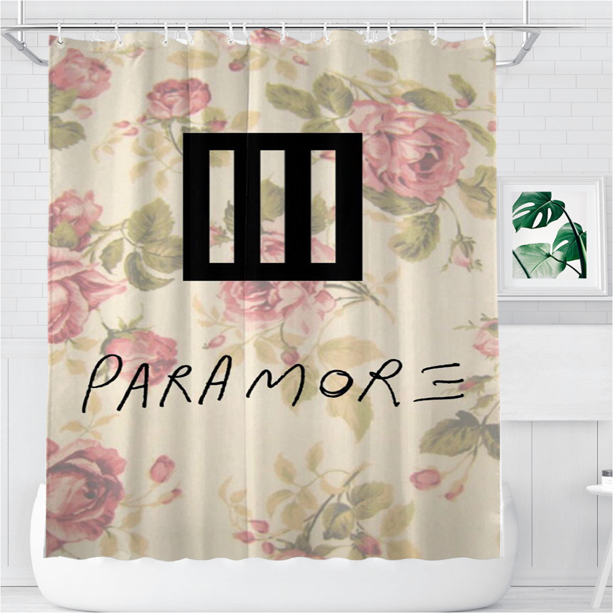 Paramore Flower Bathroom Shower Curtain Fabric Waterproof | 66 X 72 Inch