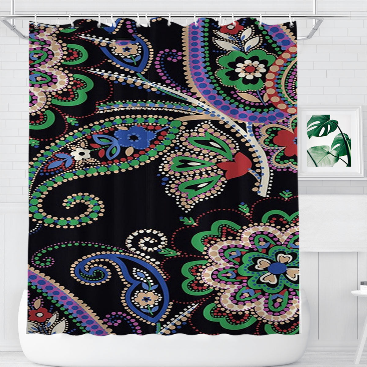 Parisian Paisley Vera Bradley Bathroom Shower Curtain Fabric Waterproof | 66 X 72 Inch