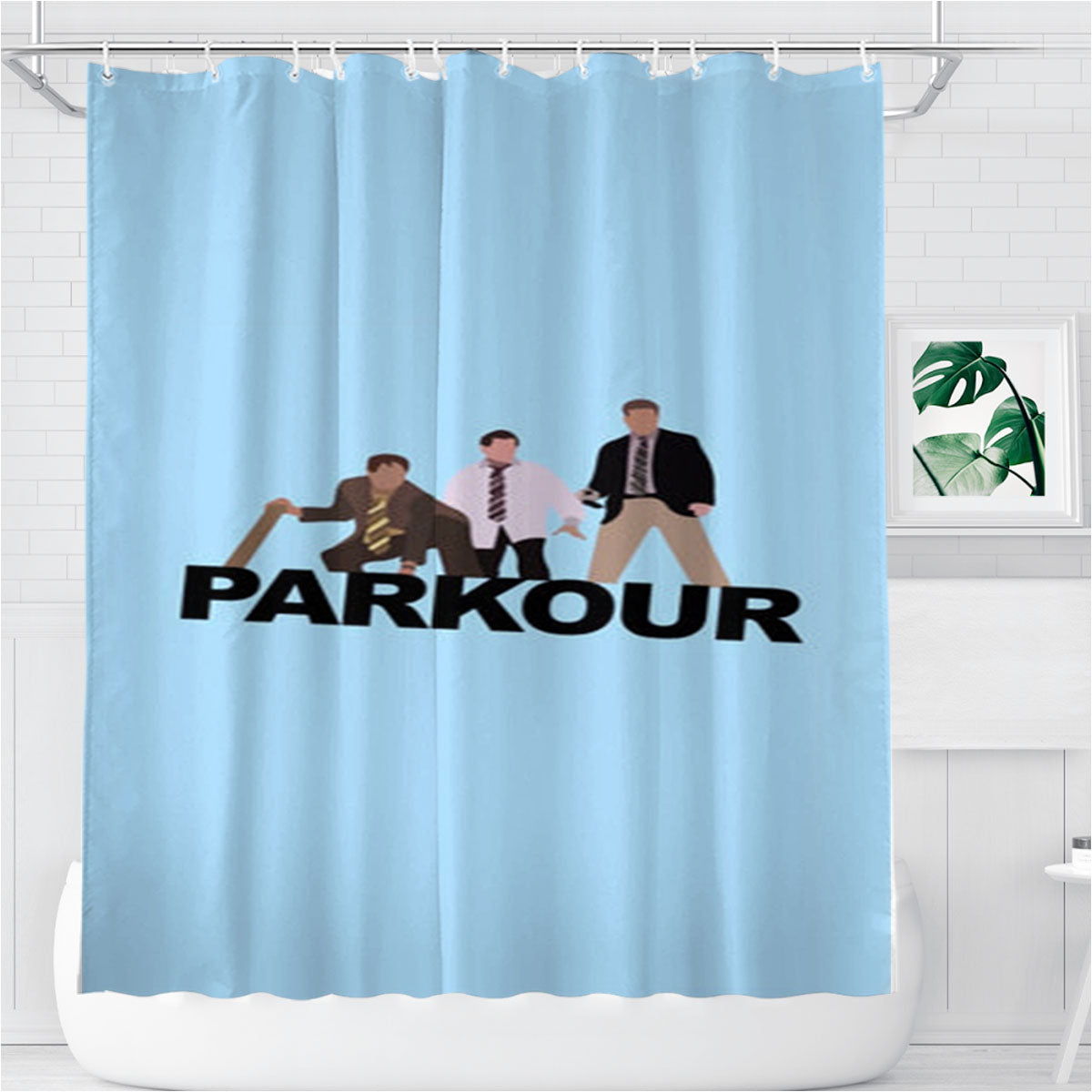 Parkour Bathroom Shower Curtain Fabric Waterproof | 66 X 72 Inch