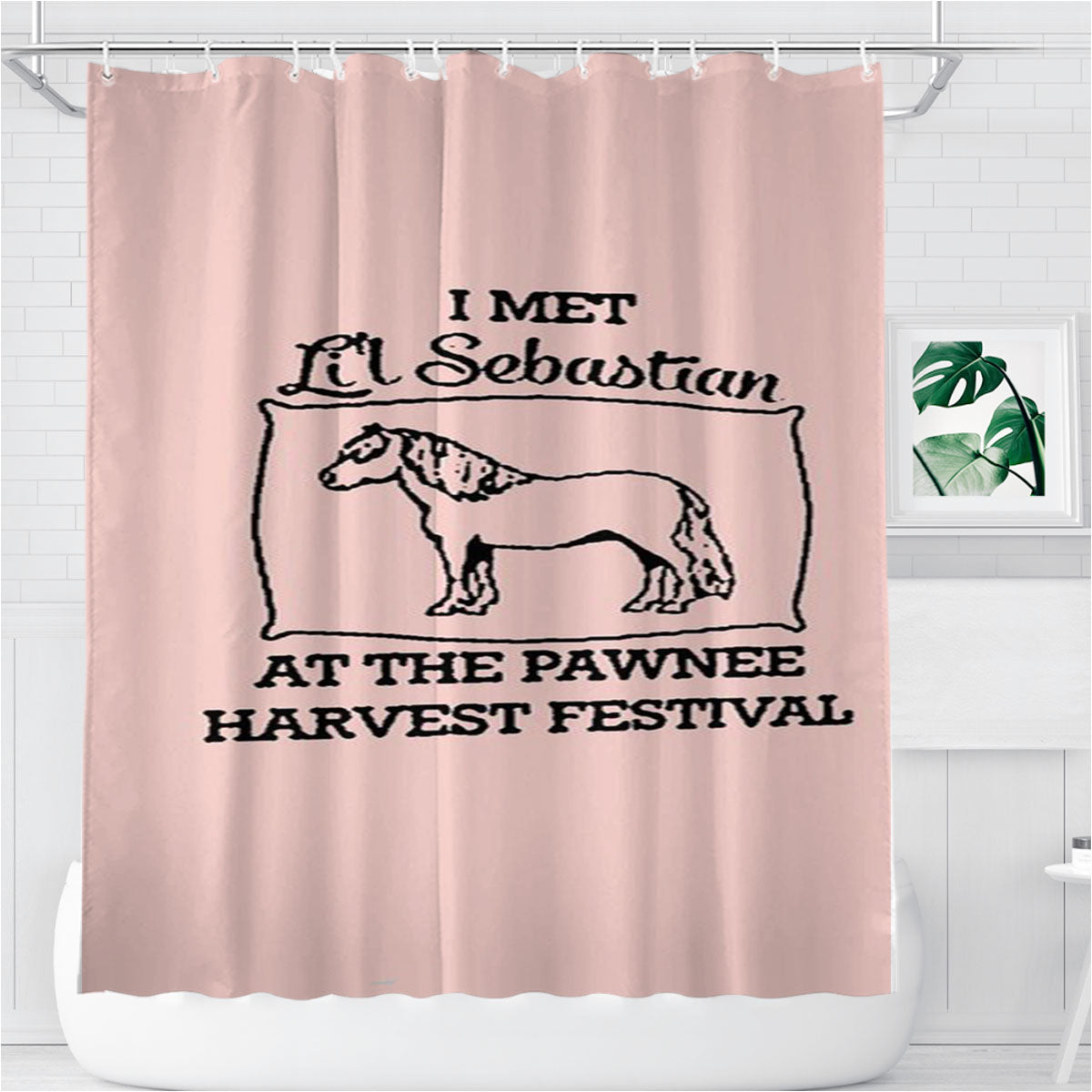 Parks And Recreation I Met Li'L Sebastian Bathroom Shower Curtain Fabric Waterproof | 66 X 72 Inch