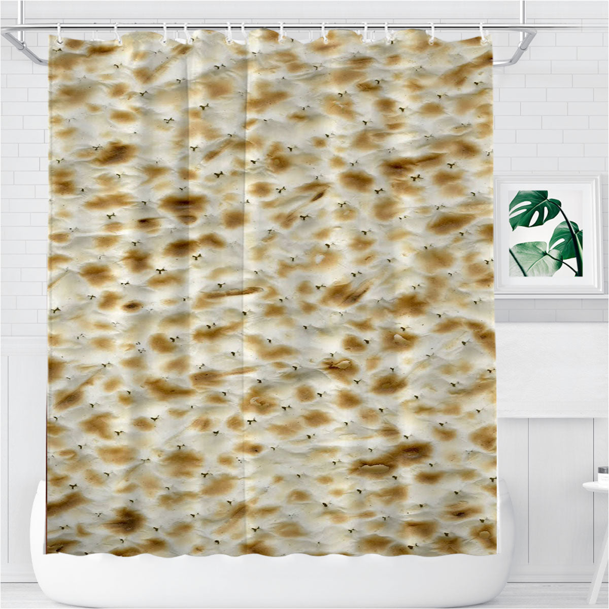 Passover Matzo Matzah Bathroom Shower Curtain Fabric Waterproof | 66 X 72 Inch