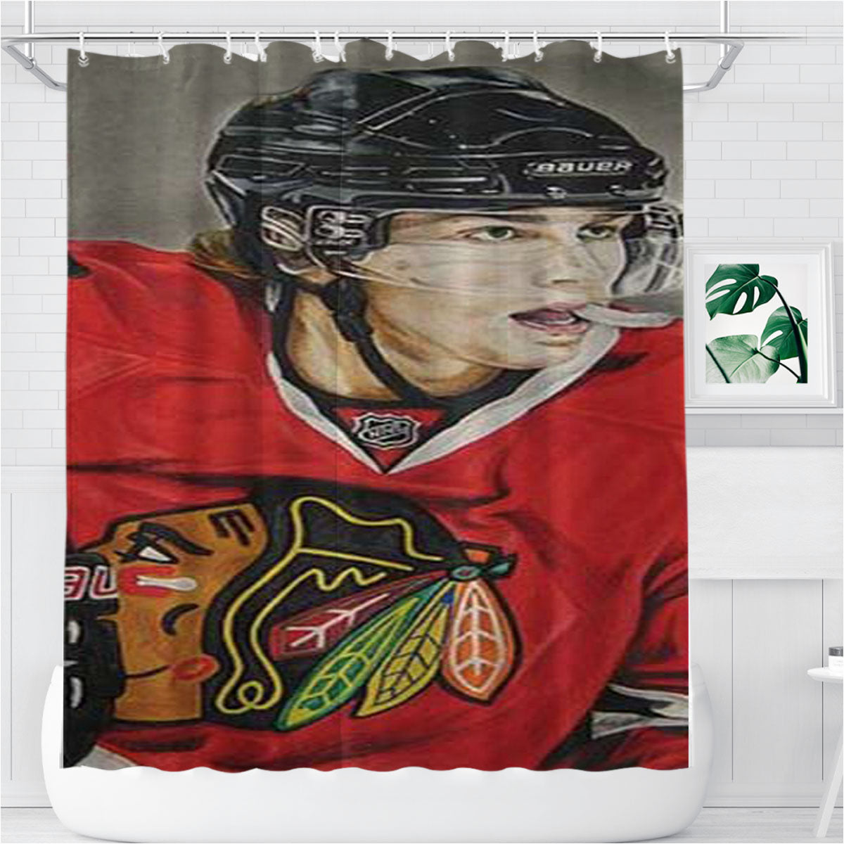 Patrick Kane Paint Bathroom Shower Curtain Fabric Waterproof | 66 X 72 Inch