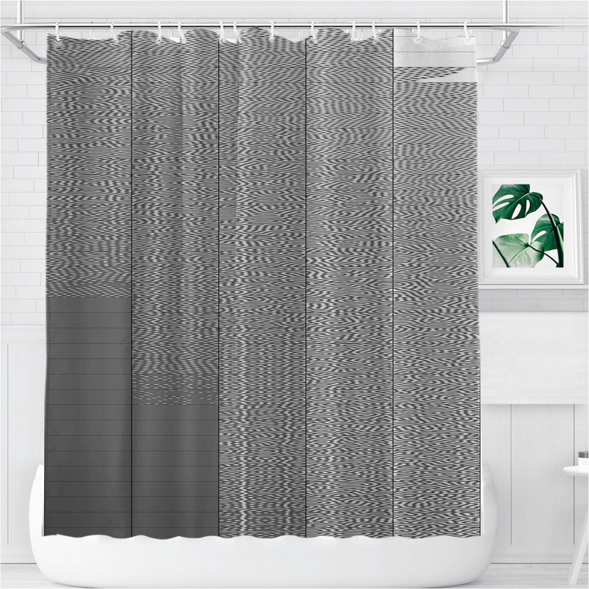 Pattern Art A Blue Bathroom Shower Curtain Fabric Waterproof | 66 X 72 Inch