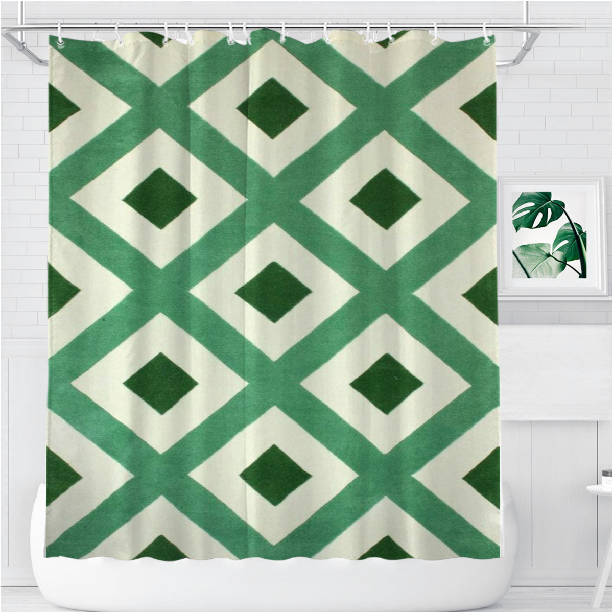 Pattern Bali Bathroom Shower Curtain Fabric Waterproof | 66 X 72 Inch