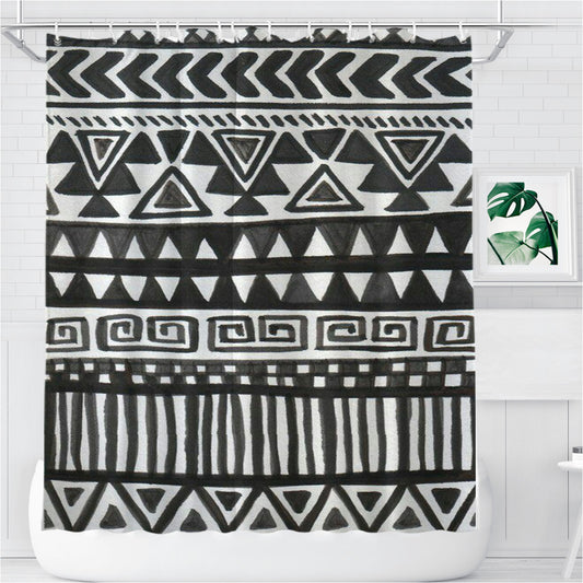 Personalized Pattern Cat Black Shower Curtain Farmhouse Bathroom Decor
