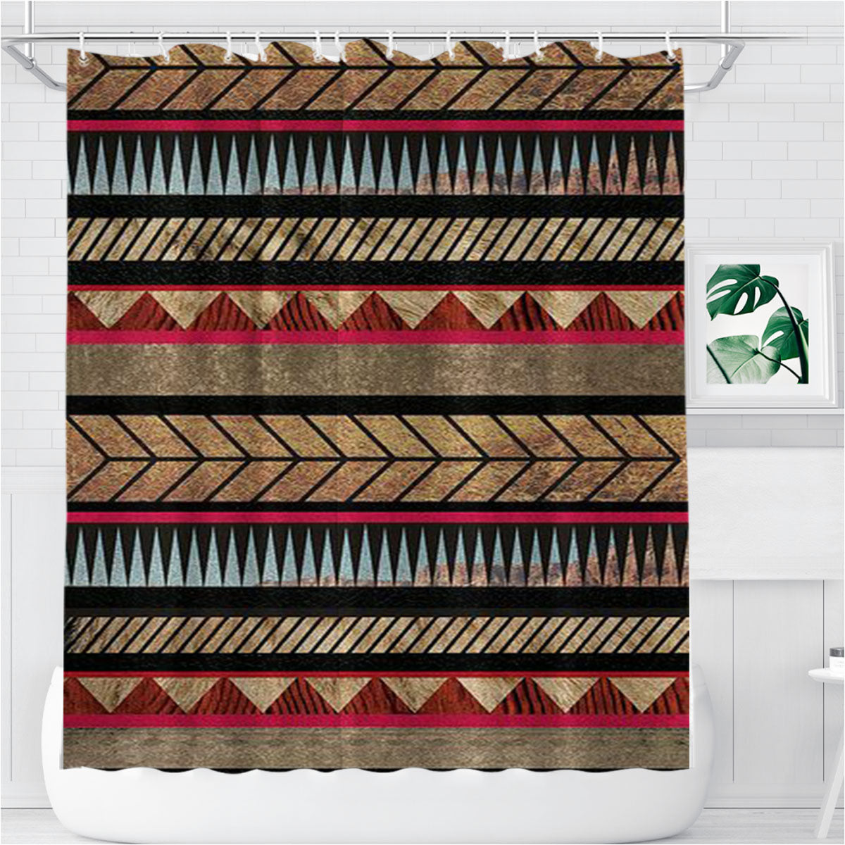 Pattern Emboss Bathroom Shower Curtain Fabric Waterproof | 66 X 72 Inch