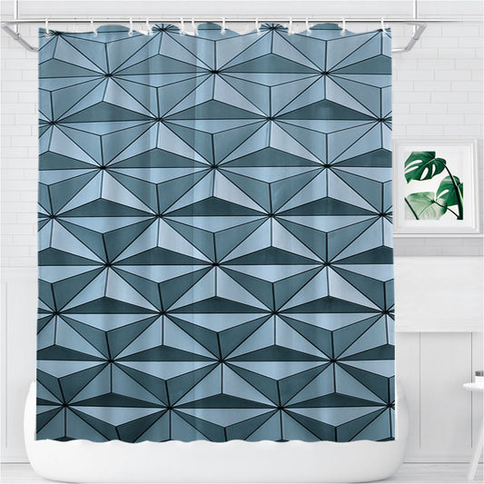 Personalized Pattern Geometric Triangle Shower Curtain Farmhouse Bathroom Decor