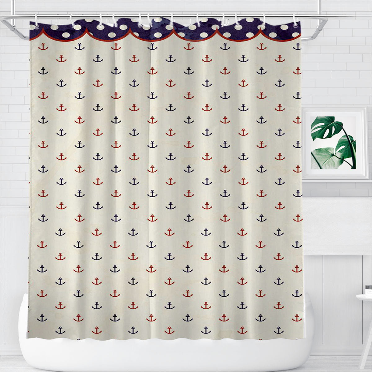 Pattern Key Bathroom Shower Curtain Fabric Waterproof | 66 X 72 Inch