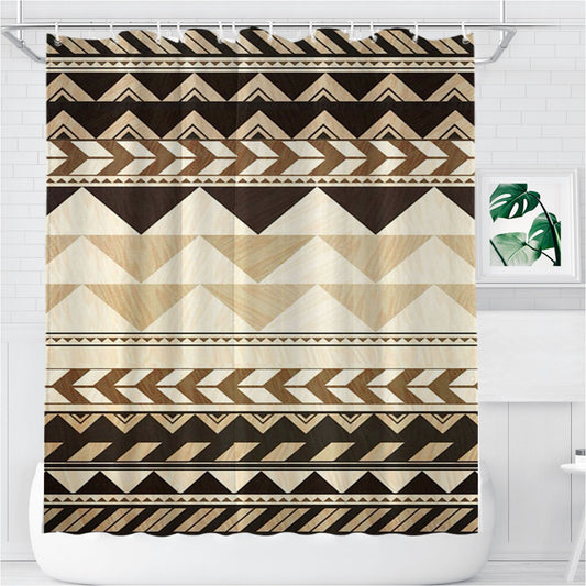 Personalized Pattern Sabila Brown Cute Shower Curtain Farmhouse Bathroom Decor