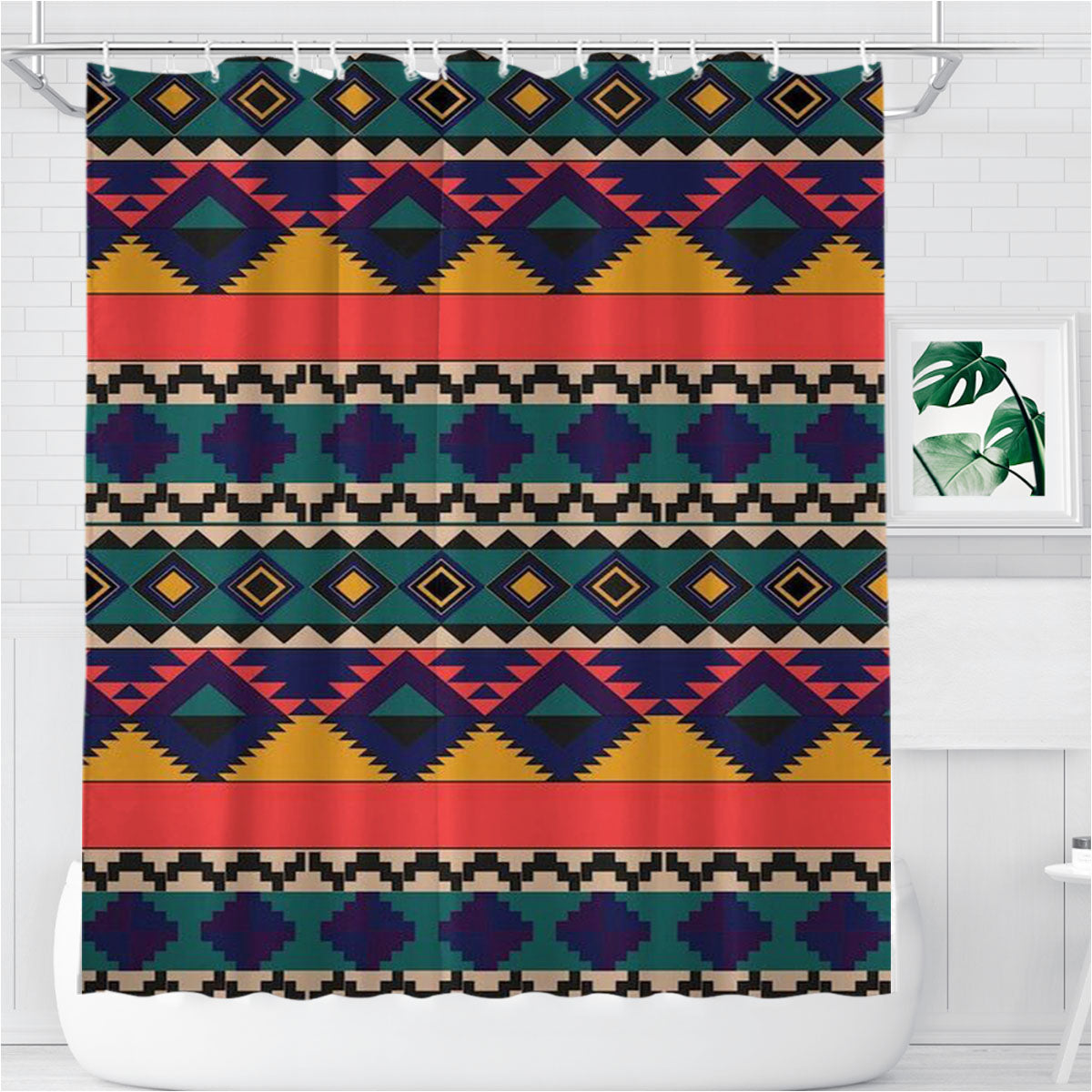 Pattern Slow N Fast Bathroom Shower Curtain Fabric Waterproof | 66 X 72 Inch