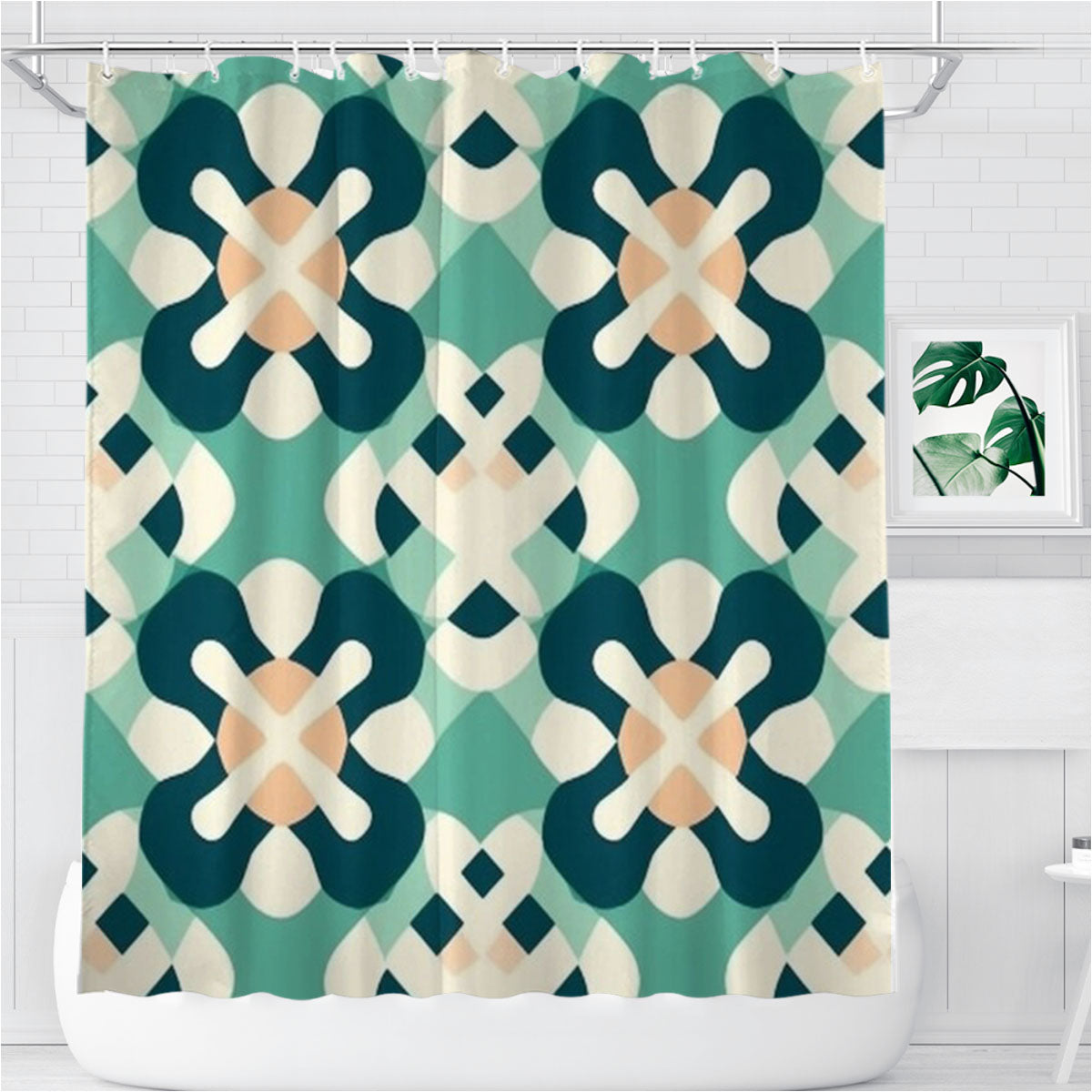 Pattern That Is From The Series Bathroom Shower Curtain Fabric Waterproof | 66 X 72 Inch