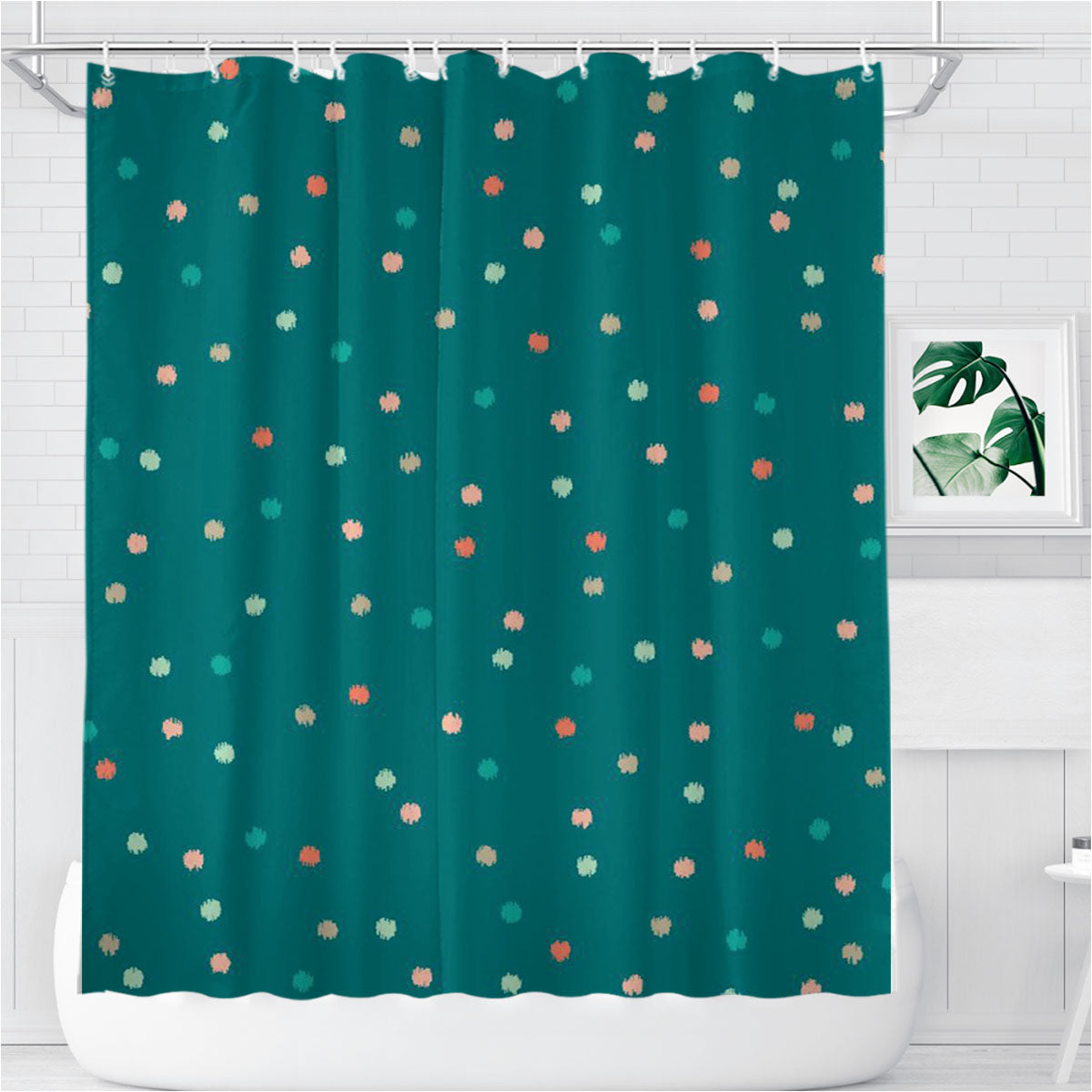 Pattern Tosqa Bathroom Shower Curtain Fabric Waterproof | 66 X 72 Inch