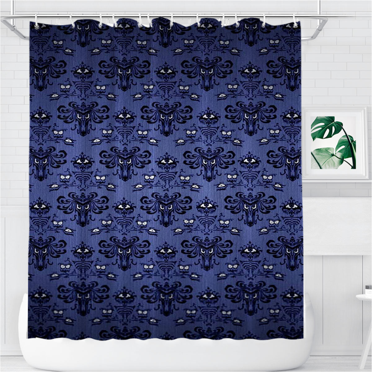 Pattern Wall Haunted Mansion Bathroom Shower Curtain Fabric Waterproof | 66 X 72 Inch