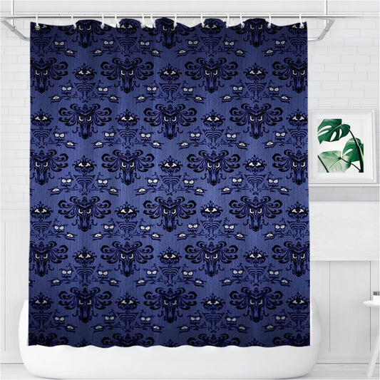 Personalized Pattern Wall Haunted Mansion Shower Curtain Farmhouse Bathroom Decor