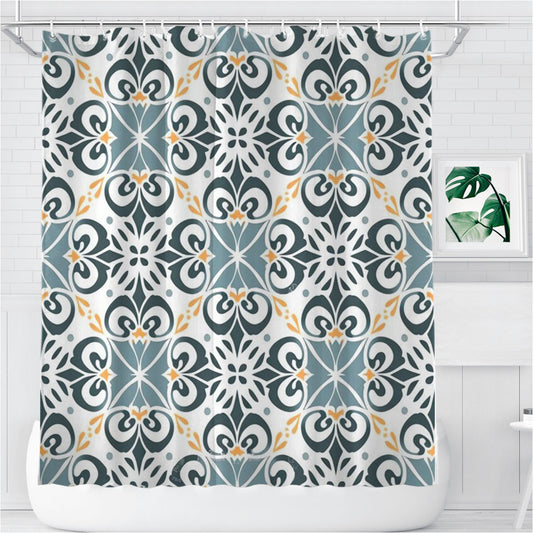 Personalized Pattern With A Floral Ornament Shower Curtain Farmhouse Bathroom Decor