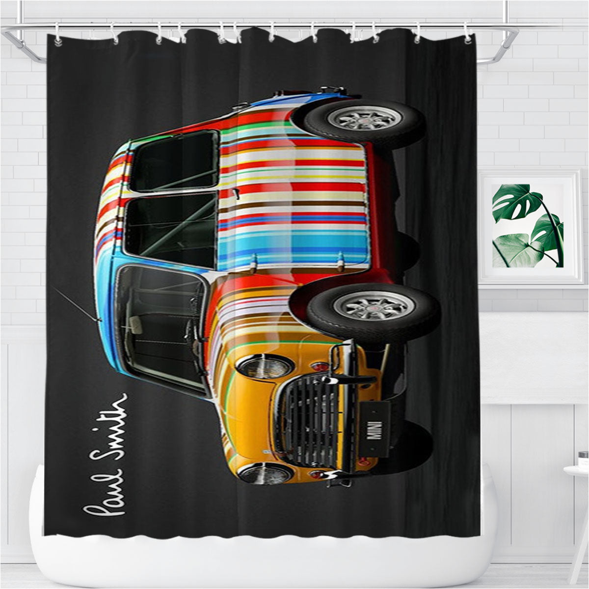Paul Smith Car Bathroom Shower Curtain Fabric Waterproof | 66 X 72 Inch