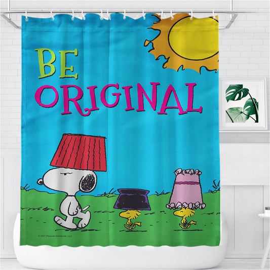 Peanuts Be Original Snoopy And Friends Bathroom Shower Curtain Fabric Waterproof