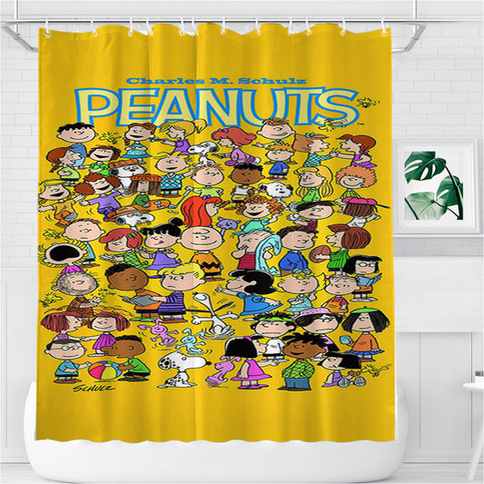Personalized Peanuts Character Shower Curtain Farmhouse Bathroom Decor
