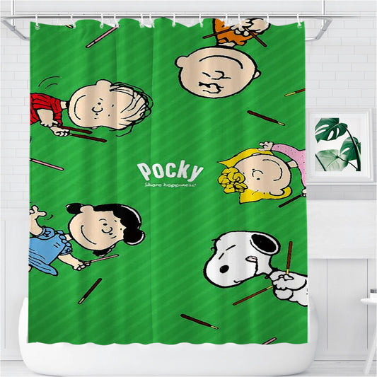 Peanuts Movie Pocky Bathroom Shower Curtain Fabric Waterproof