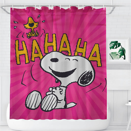 Personalized Peanuts Smile Giggle Laugh Shower Curtain Farmhouse Bathroom Decor