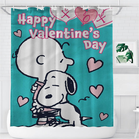 Personalized Peanuts Snoopy Charlie Brown Shower Curtain Farmhouse Bathroom Decor