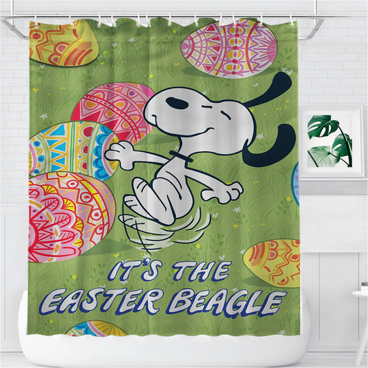 Peanuts Snoopy It'S The Easter Beagle Bathroom Shower Curtain Fabric Waterproof