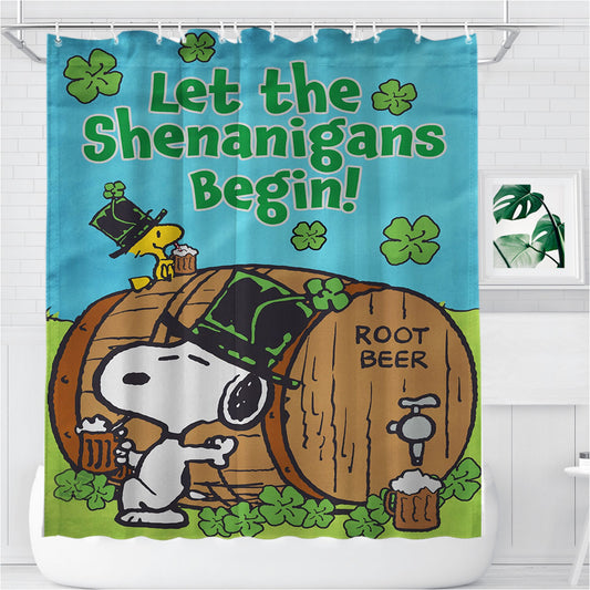 Peanuts St Bathroom Shower Curtain Fabric Waterproof