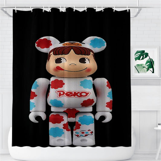 Personalized Peko Figure Kaws Shower Curtain Farmhouse Bathroom Decor