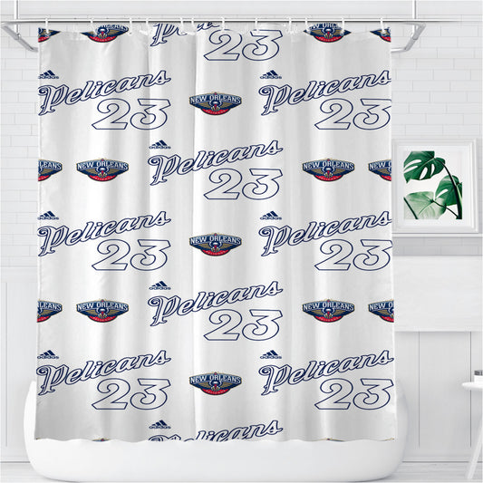 Pelicans Anthony Davis Number 23 Pattern Bathroom Shower Curtain Fabric Waterproof