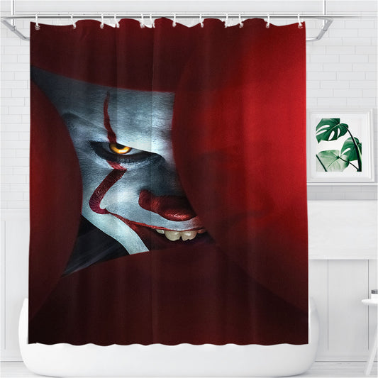 Personalized Pennywise It Chapter Scary Clown Red Ballo Shower Curtain Farmhouse Bathroom Decor