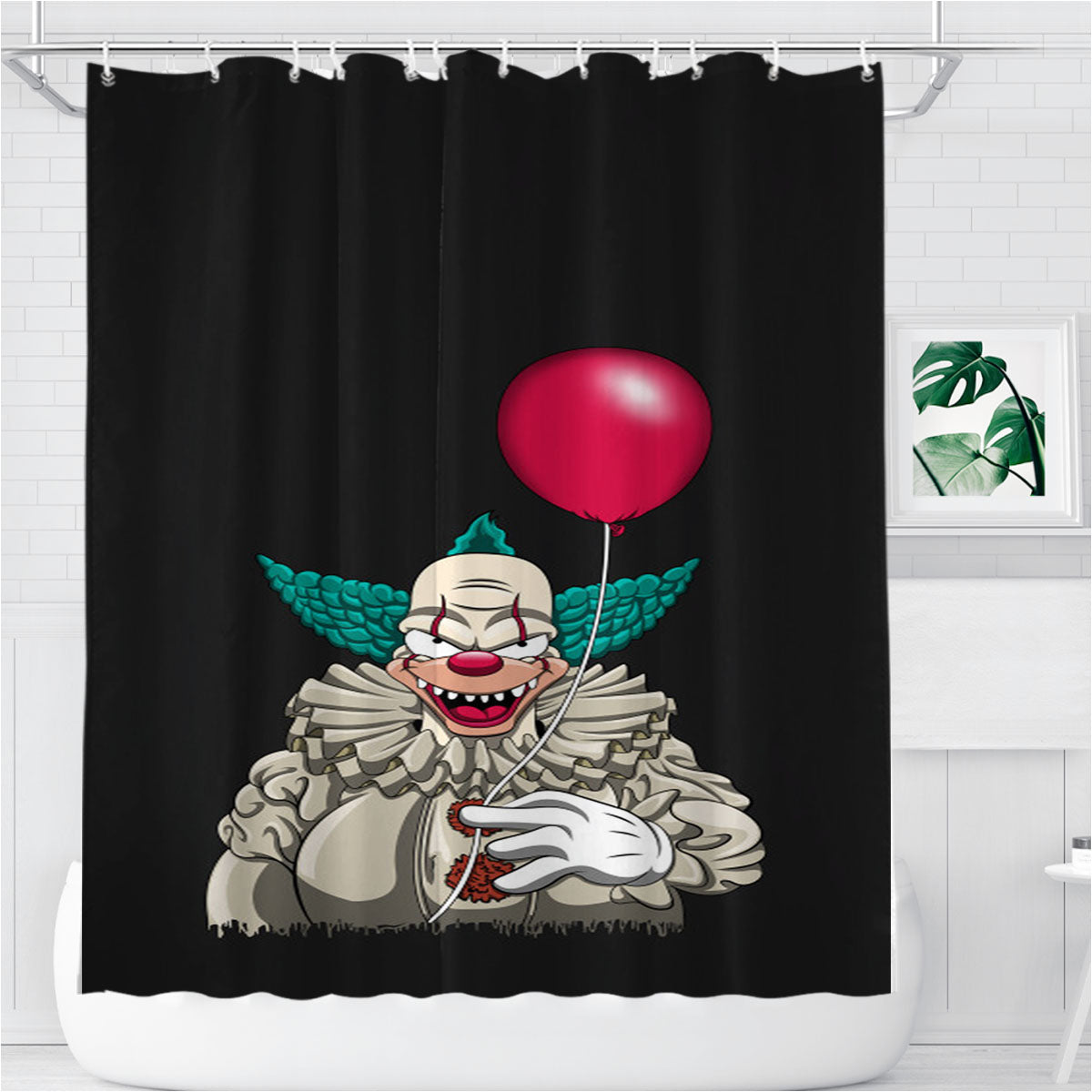 Pennywise It The Simpsons Bathroom Shower Curtain Fabric Waterproof | 66 X 72 Inch