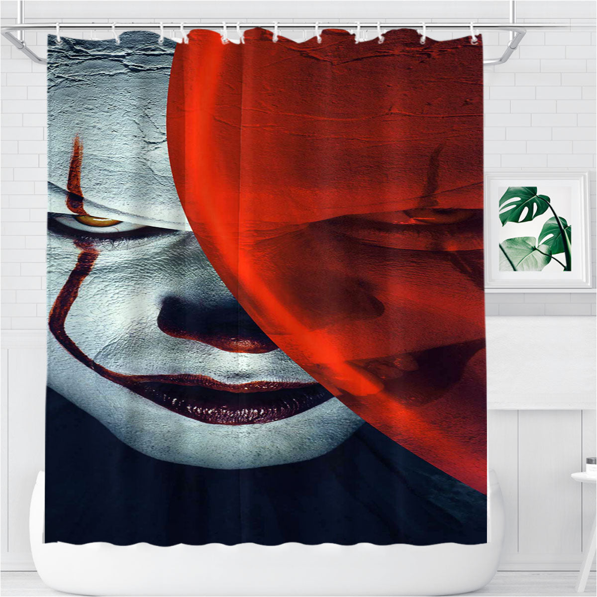 Pennywise The Clown Bathroom Shower Curtain Fabric Waterproof | 66 X 72 Inch