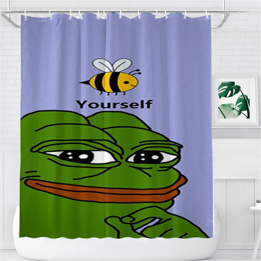 Personalized Pepe The Smug Frog Shower Curtain Farmhouse Bathroom Decor