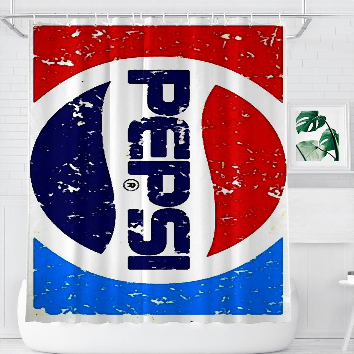 Pepsi 1987 Bathroom Shower Curtain Fabric Waterproof | 66 X 72 Inch