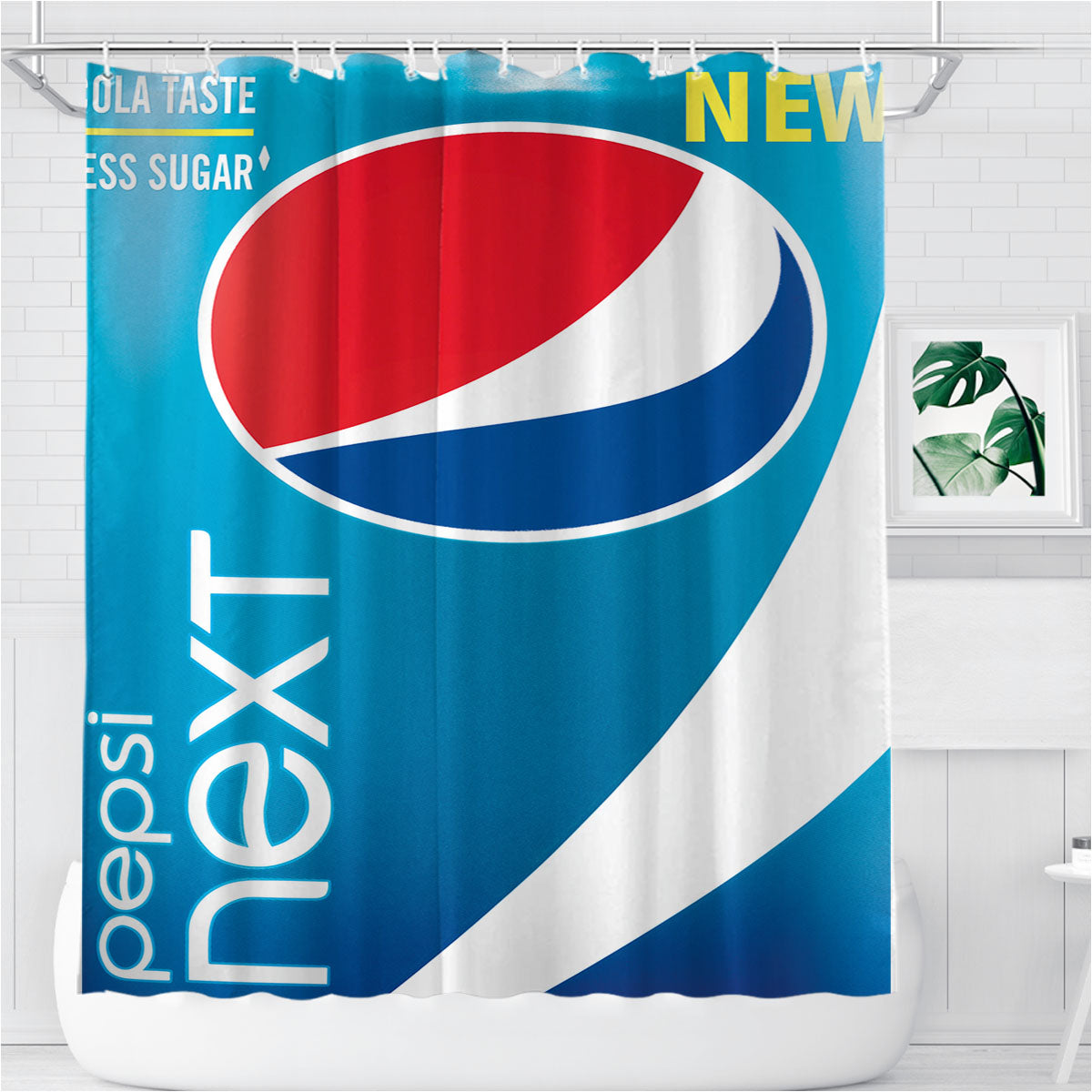 Pepsi Co Bathroom Shower Curtain Fabric Waterproof | 66 X 72 Inch