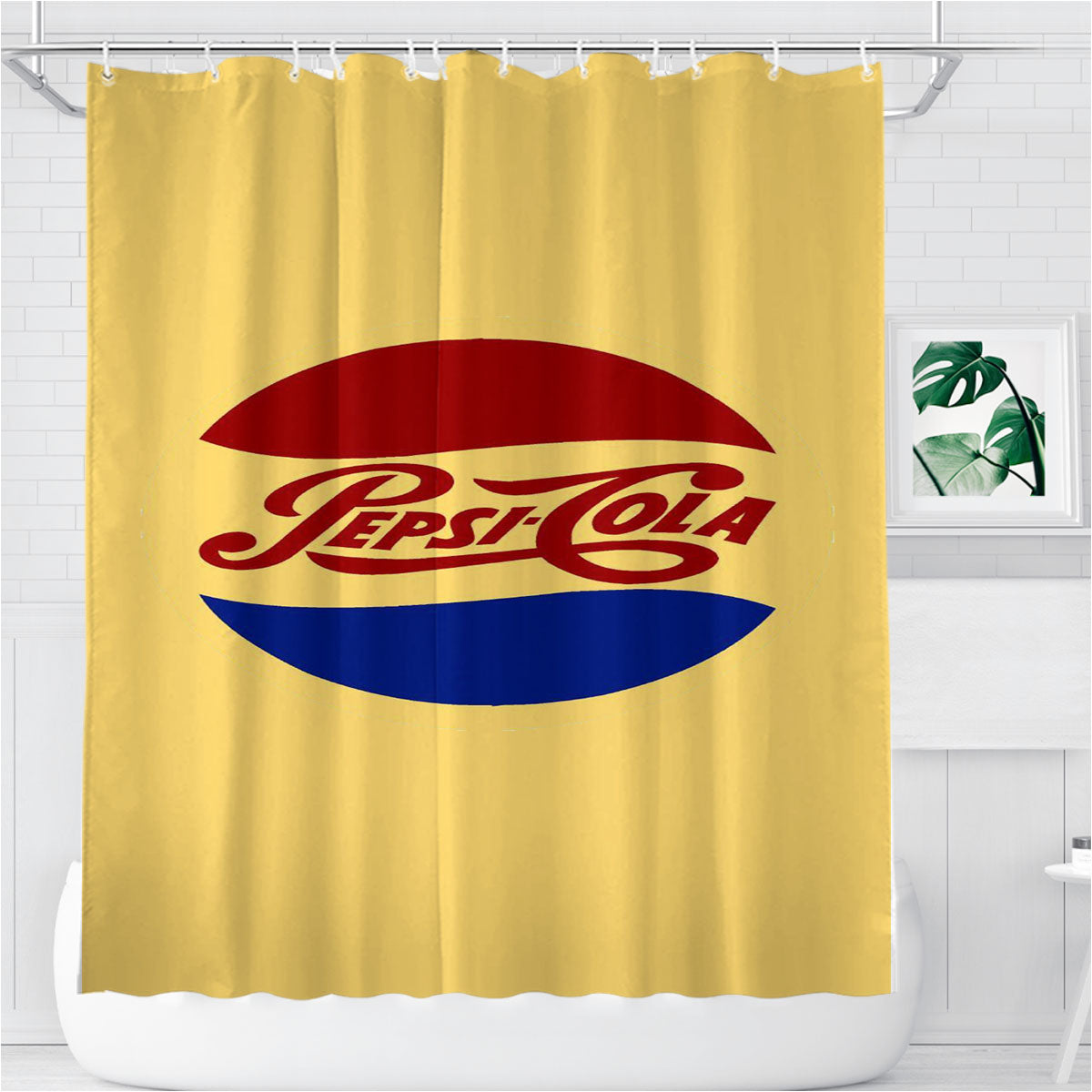 Pepsi Cola-Cola Bathroom Shower Curtain Fabric Waterproof | 66 X 72 Inch