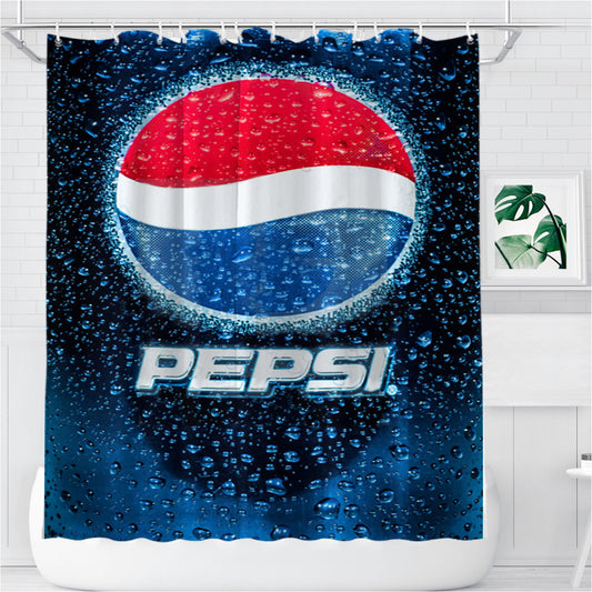 Pepsi Ice Cold Cans Logo Bathroom Shower Curtain Fabric Waterproof