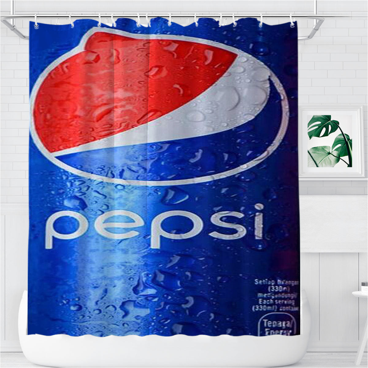 Pepsi Logo Bathroom Shower Curtain Fabric Waterproof | 66 X 72 Inch