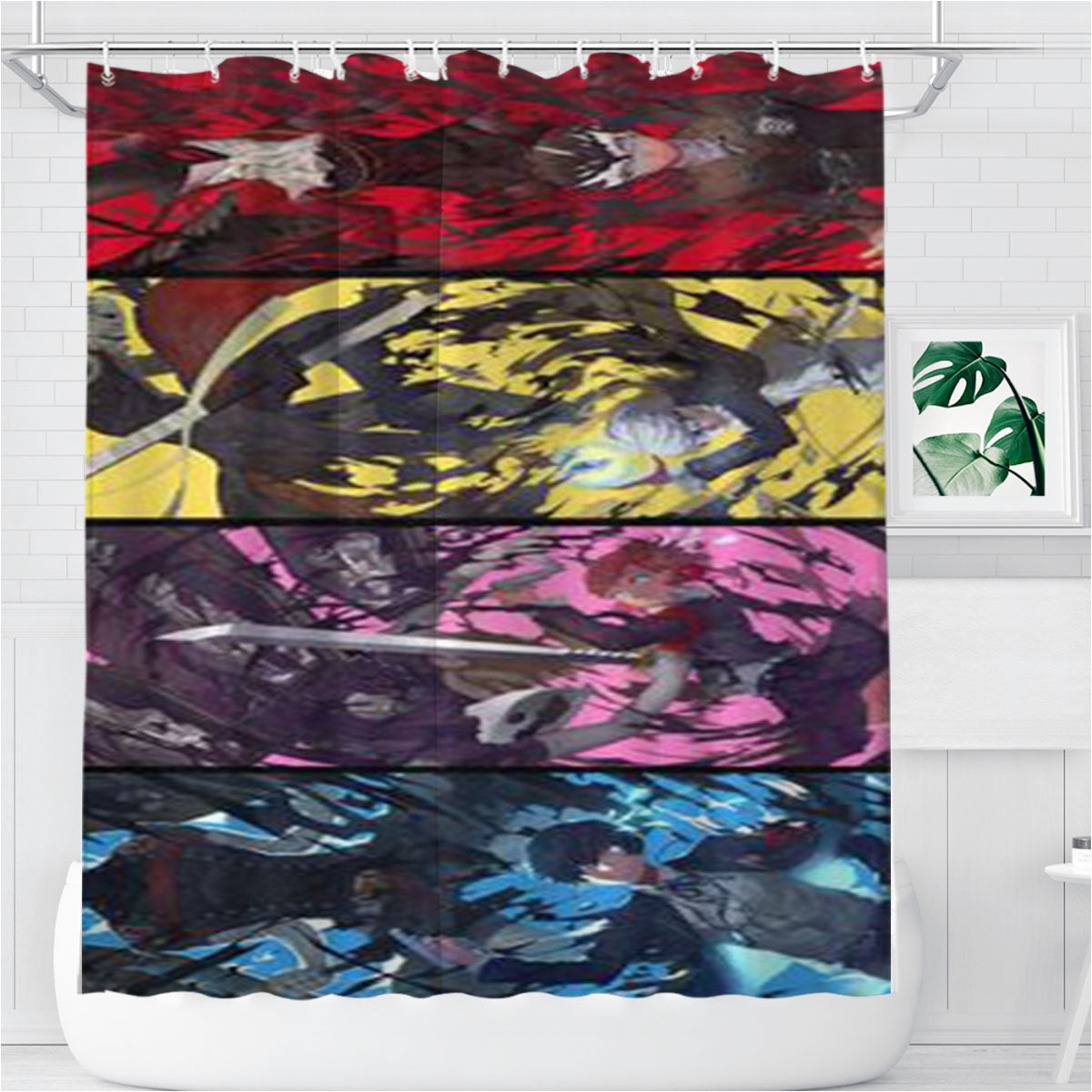 Persona Main Character Bathroom Shower Curtain Fabric Waterproof | 66 X 72 Inch