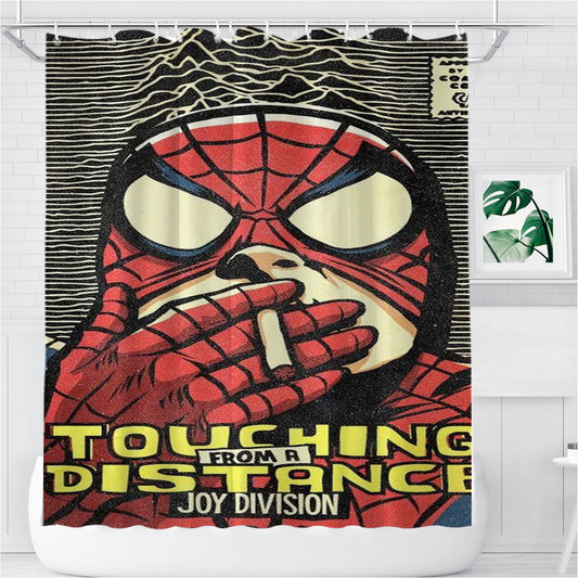 Peter Parker Spidey Smoke Joint Division Illustration Bathroom Shower Curtain Fabric Waterproof
