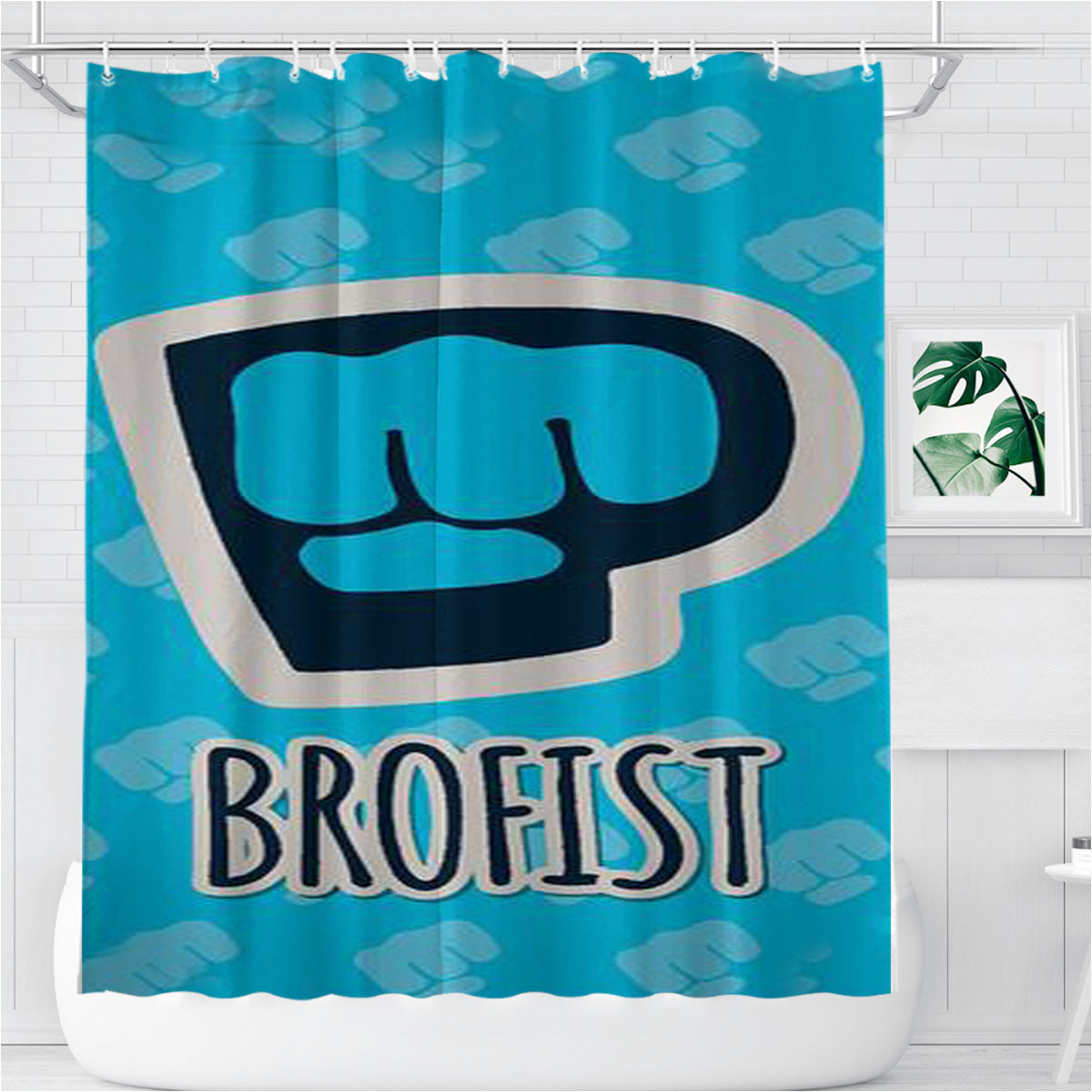 Pewdiepie Brofist Bathroom Shower Curtain Fabric Waterproof | 66 X 72 Inch