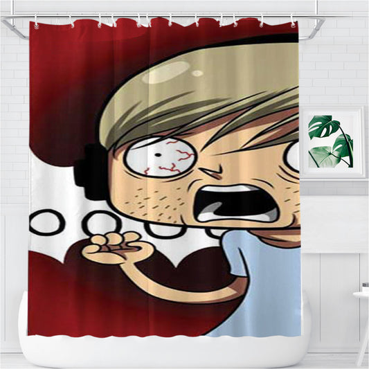 Personalized Pewdiepie Cartoon Shower Curtain Farmhouse Bathroom Decor