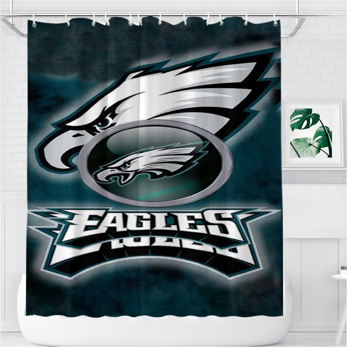 Philadelphia Eagles Club Bathroom Shower Curtain Fabric Waterproof | 66 X 72 Inch