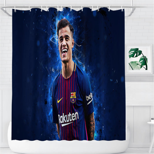 Personalized Philippe Coutinho Barcelona Shower Curtain Farmhouse Bathroom Decor