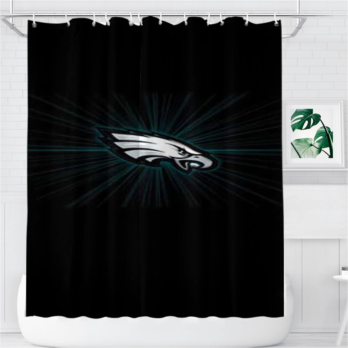 Philly Eagles Little Logo Bathroom Shower Curtain Fabric Waterproof | 66 X 72 Inch
