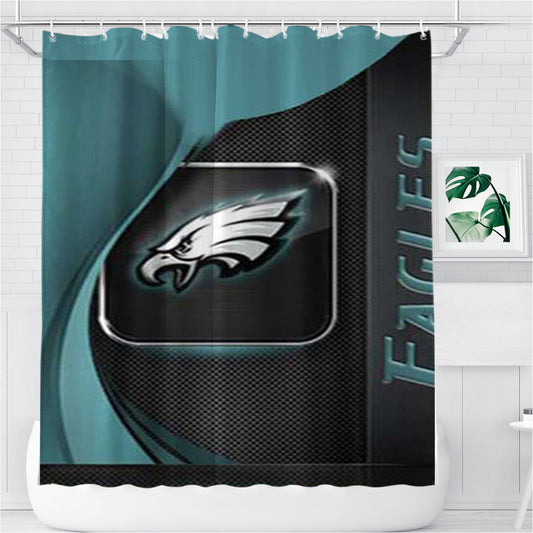 Philly Eagles Mesh Swirl Bathroom Shower Curtain Fabric Waterproof | 66 X 72 Inch