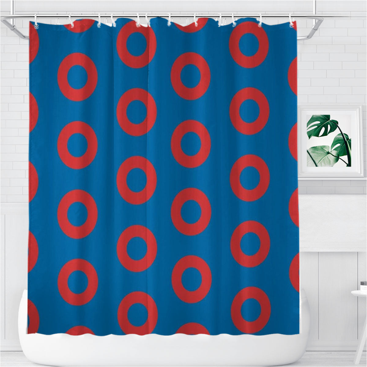 Phish Fishman Donut Bathroom Shower Curtain Fabric Waterproof | 66 X 72 Inch