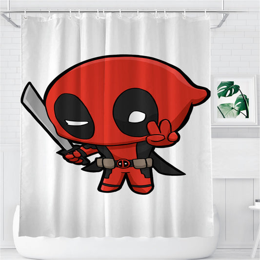 Personalized Piece Deadpool Chibi Funny Joke Shower Curtain Farmhouse Bathroom Decor