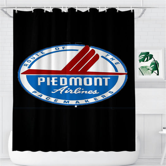 Personalized Piedmont Airlines Logo Fly Airplane Shower Curtain Farmhouse Bathroom Decor